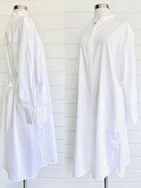COS NWT! White Cotton Poplin Shirt Dress w/ Tie Back - S
